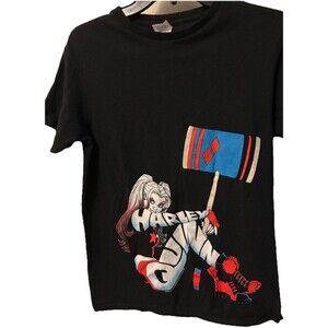 DC Comics HARLEY Quinn Black T-Shirt Adult Size S Suicide Squad Batman Hammer